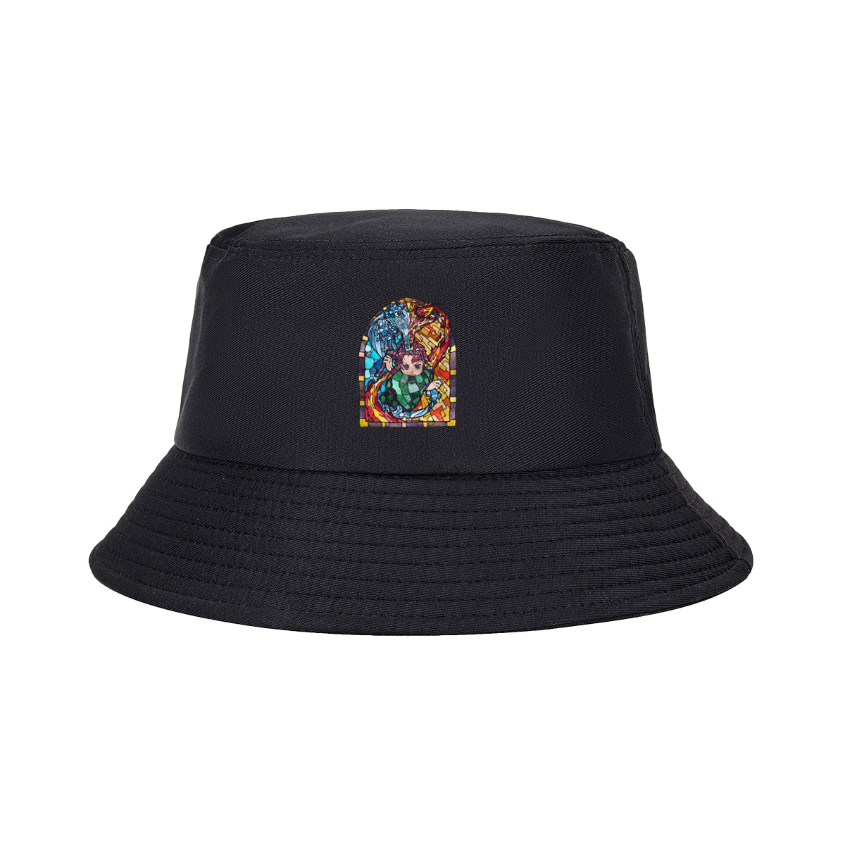 Demon Slayer Tanjiro Kamado Stained Glass Art - Fisherman's Hat