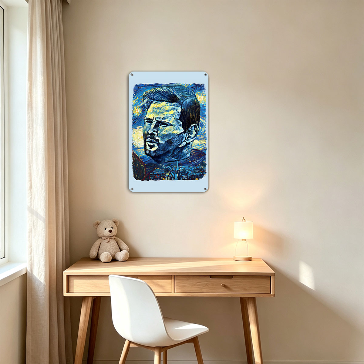 Vincent van Gogh Portrait in Starry Night Style - painting