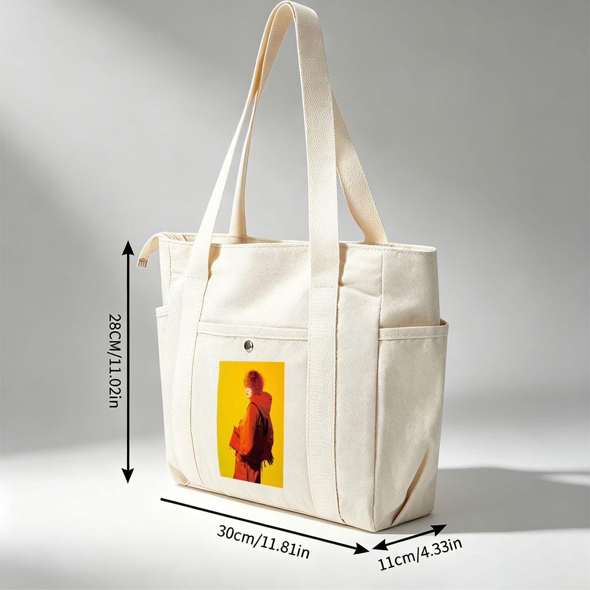 Yuta from Exile Tribe in a Bold Orange Outfit with a Backpack Against a Vibrant Yellow Background - Multi-pocket bags