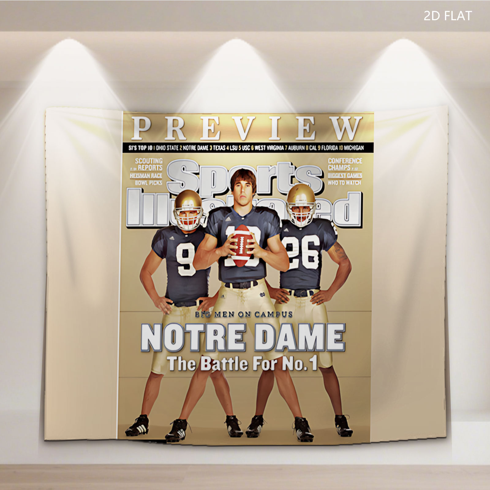 Notre Dame Football: The Battle for No. 1 – Tom Zbikowski, Brady Quinn, Travis Thomas - Tapestry