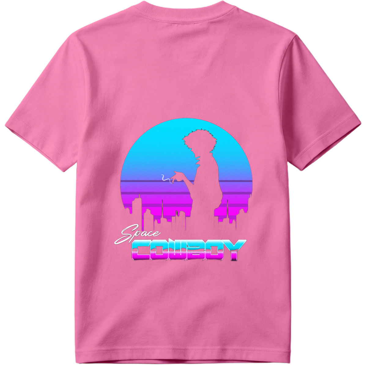 Space Cowboy - Silhouette of a Man Against a Retro-Futuristic Cityscape - Tee