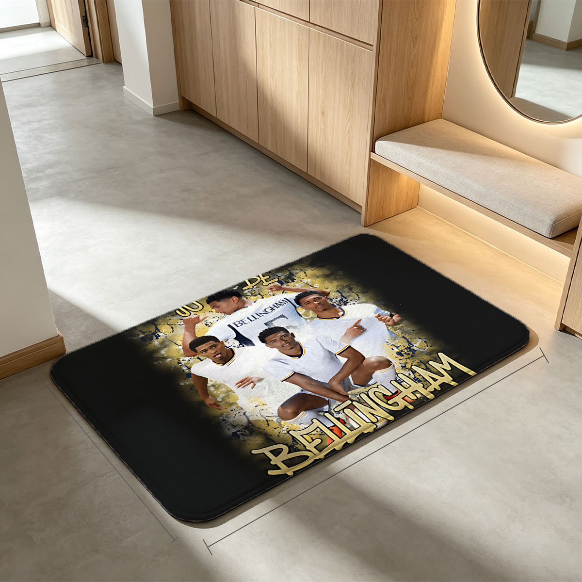 Bellingham Football Player Portrait Collage - Flannel floor mat