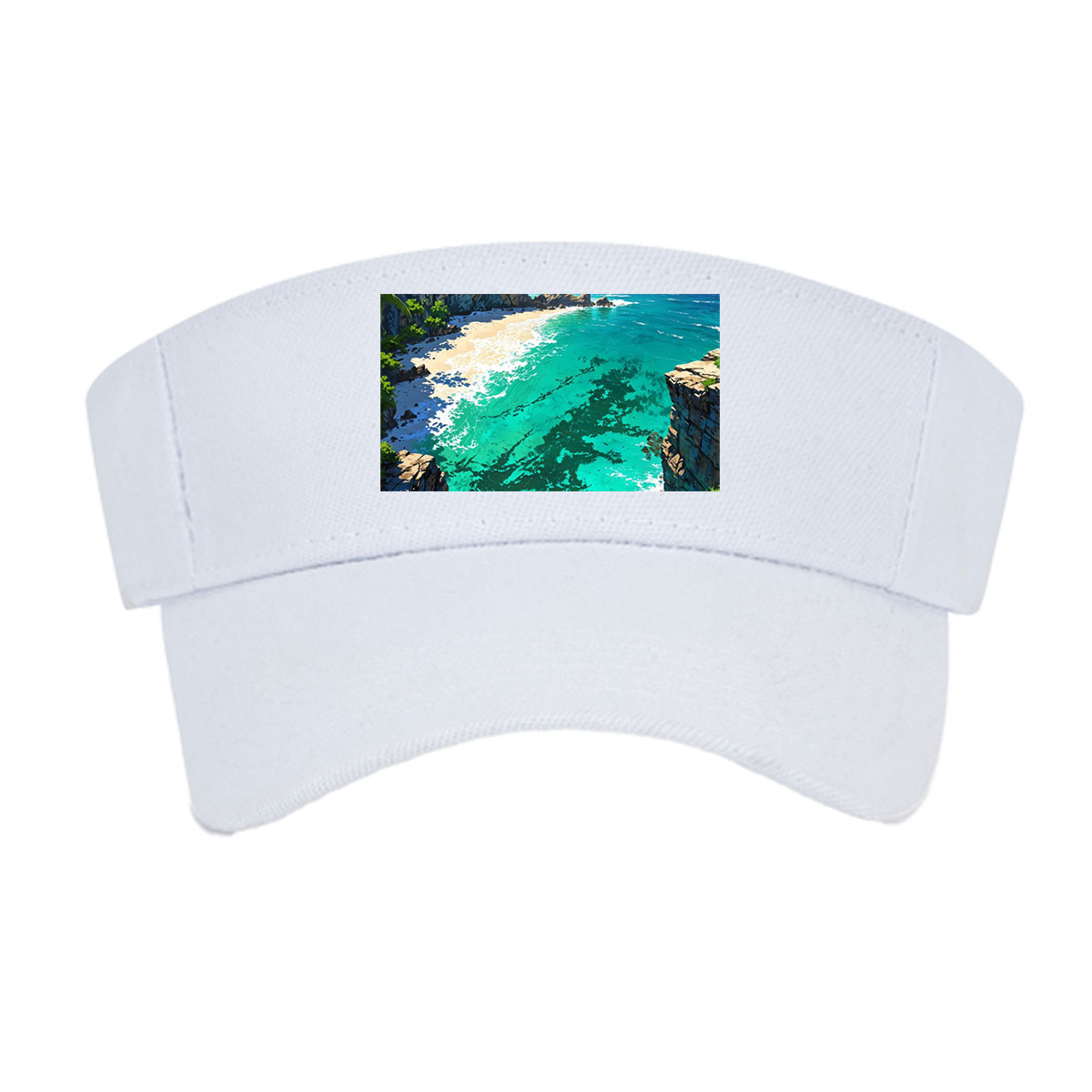 Tropical Bay with Crystal Clear Waters and Lush Cliffs -  Visor cap
