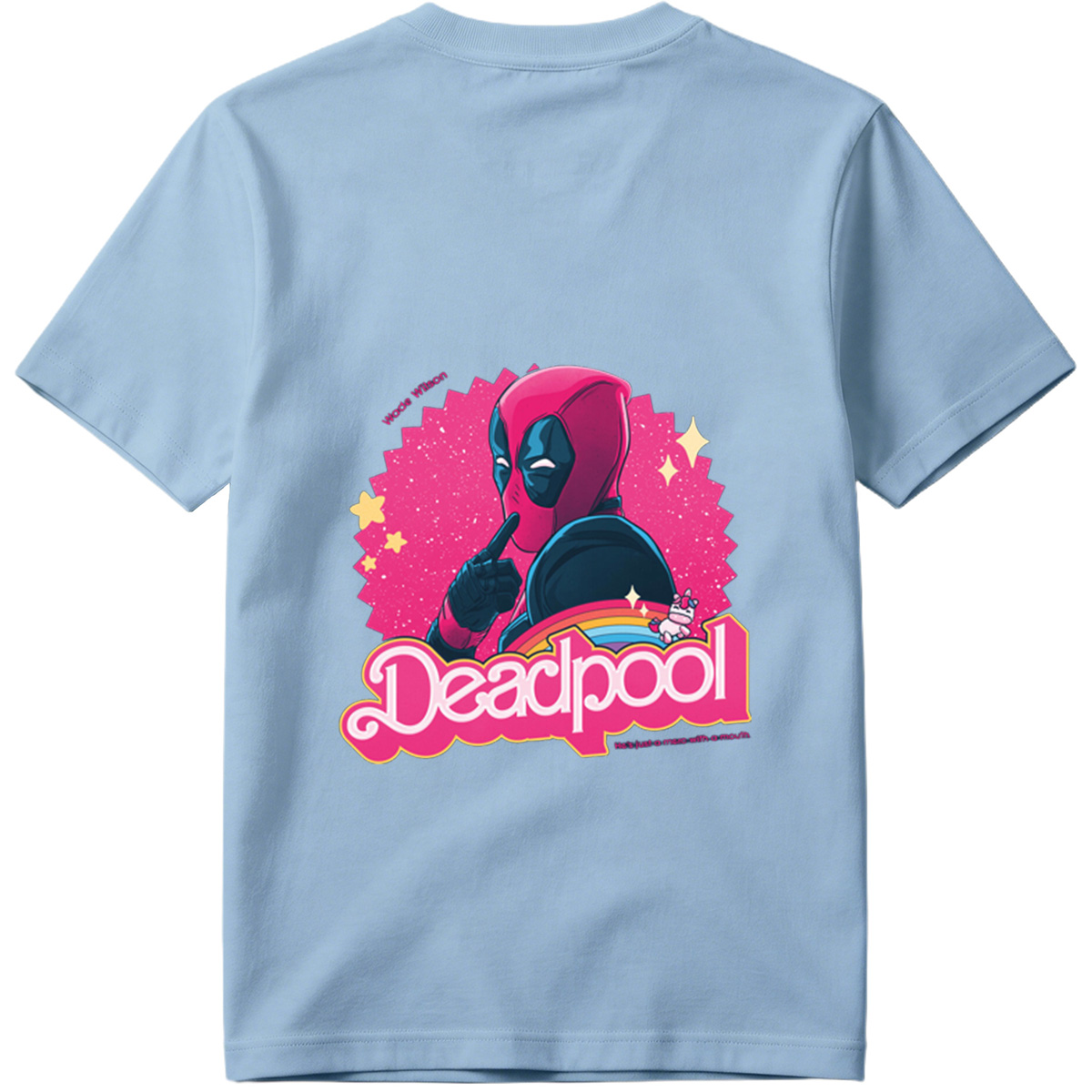 Deadpool: Wade Wilson with a Unicorn and Rainbow - Tee