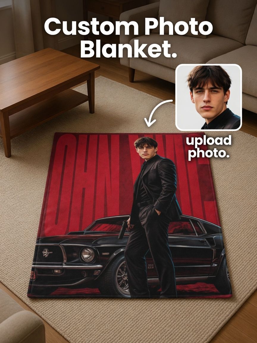 Custom Photo Flannel Blanket Personalized Portrait Throw Soft Anti-Pilling Fleece Wrap Ideal Personalized Gift