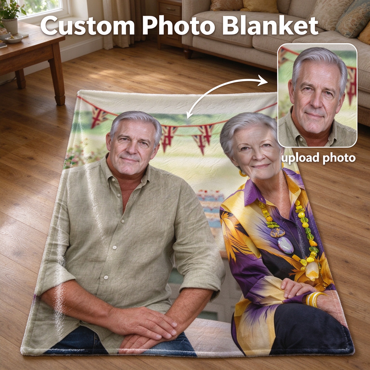 Custom Photo Blanket Personalized Picture Flannel Throw Ultra Soft Fleece Blanket for Couch Bed Ideal Keepsake Gift
