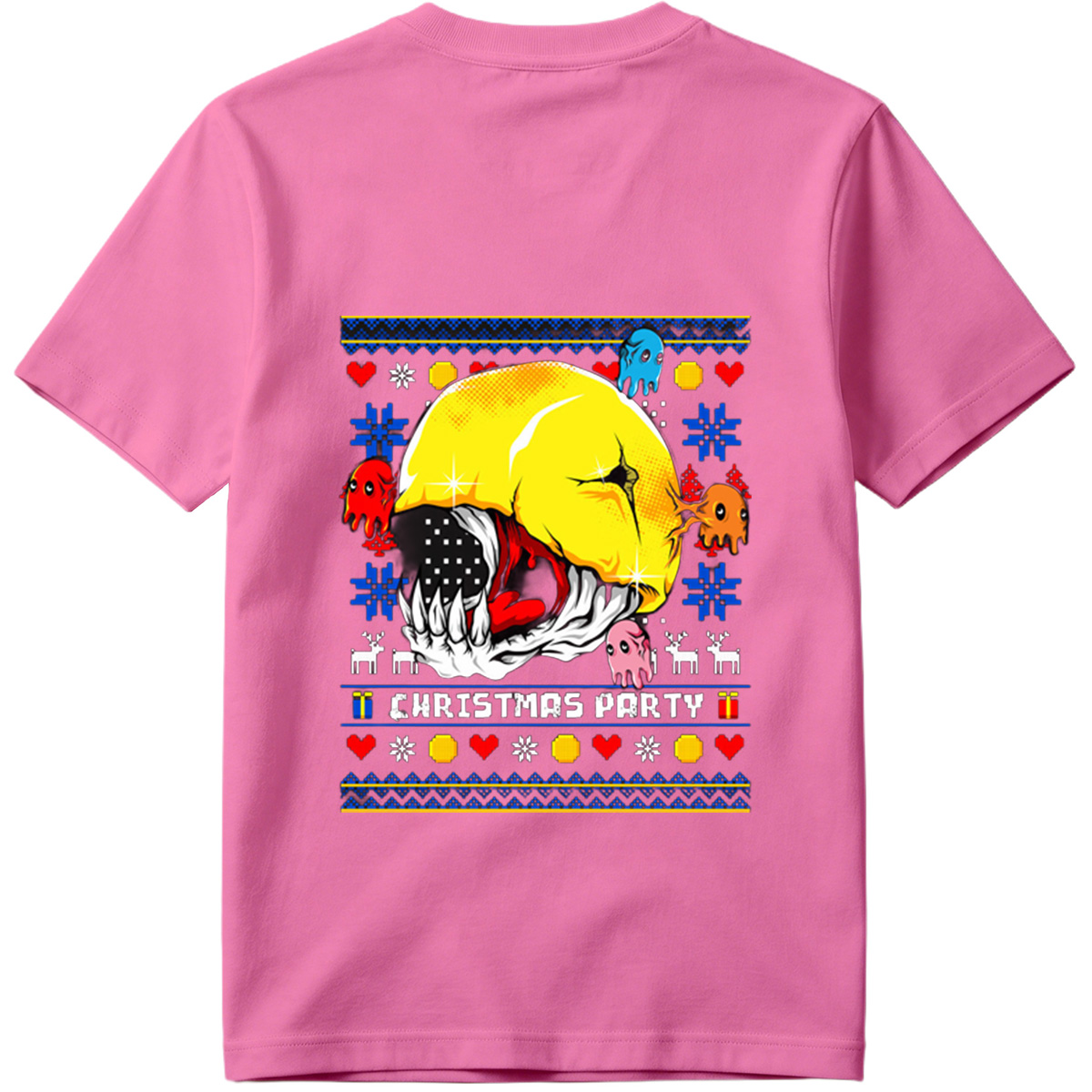Pac-Man Christmas Party with Ghosts - Tee