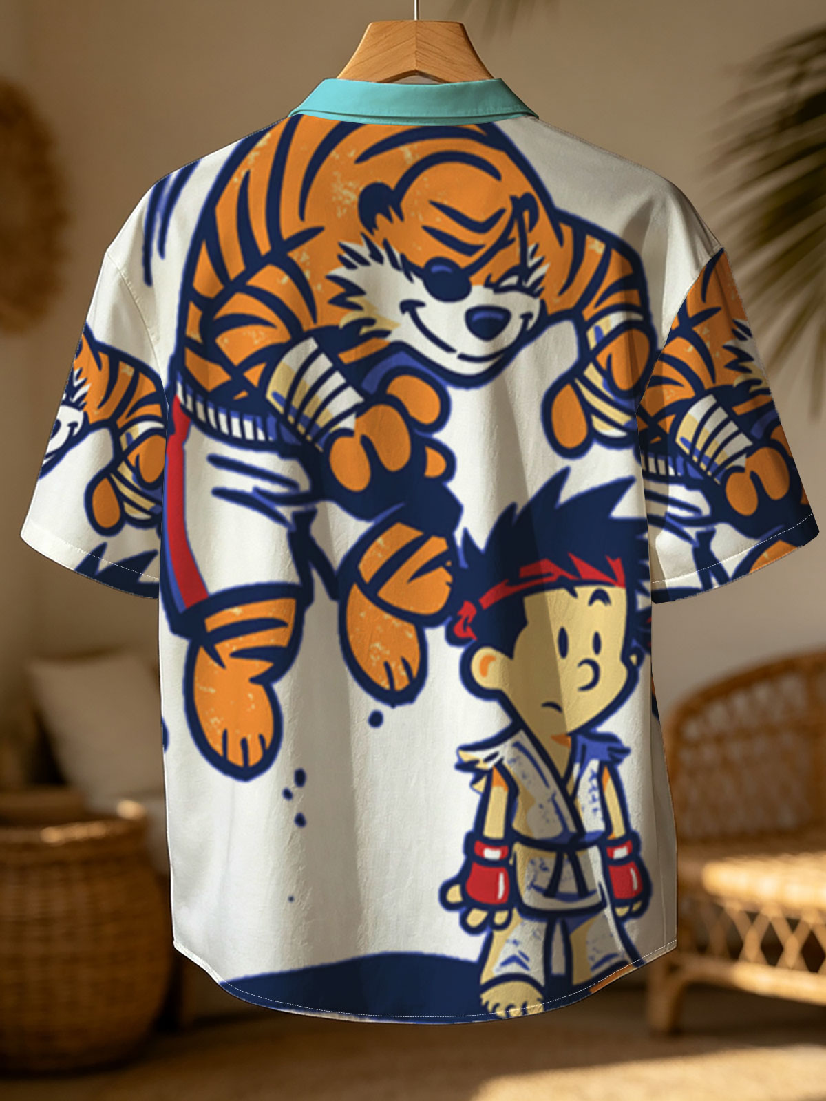 Tiger and Martial Artist Boy in Action Pose -  Shirt
