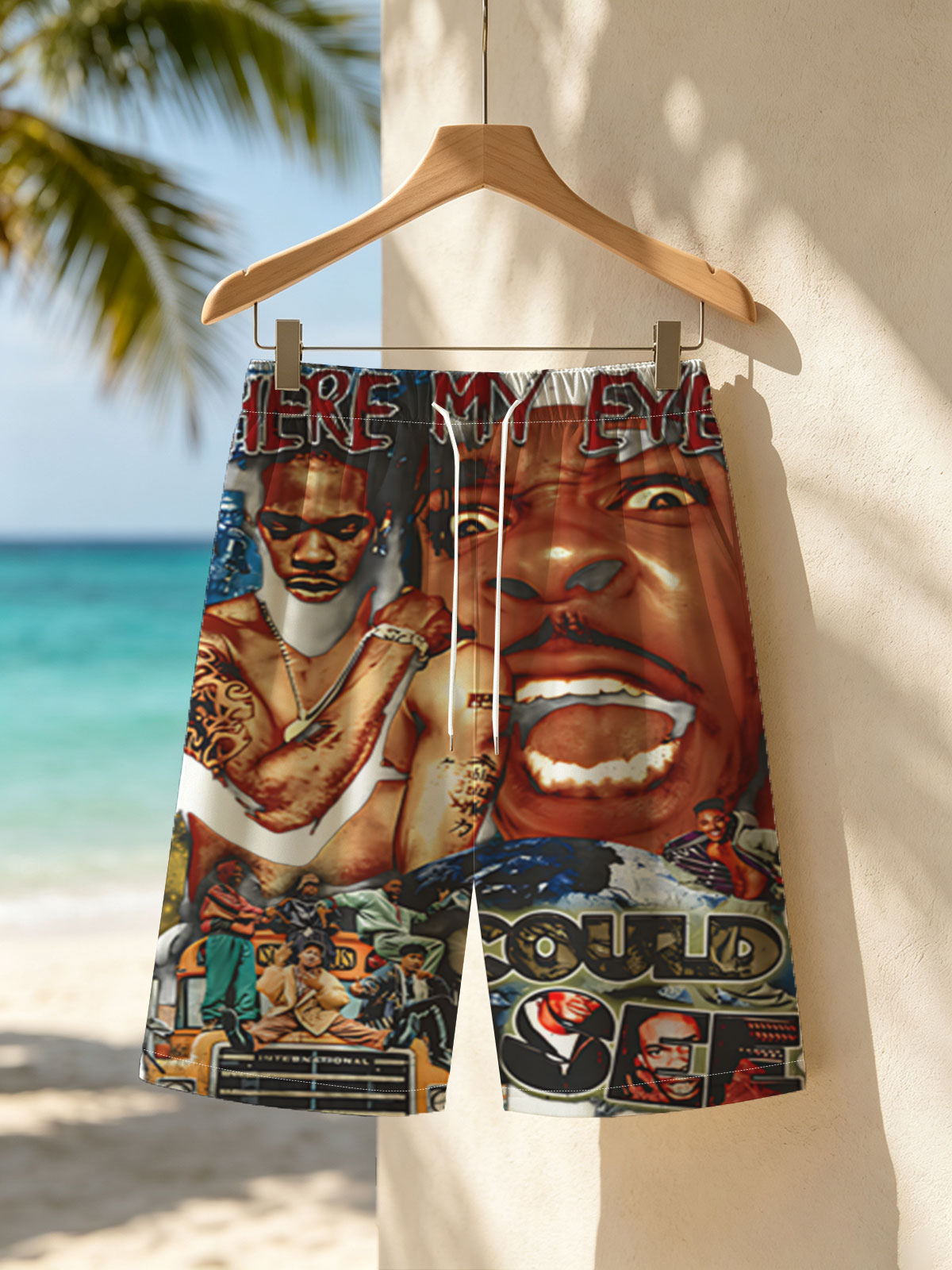 Where My Eyes Could See: A Visual Tribute to Urban Culture and Hip-Hop Icons -  Beach shorts