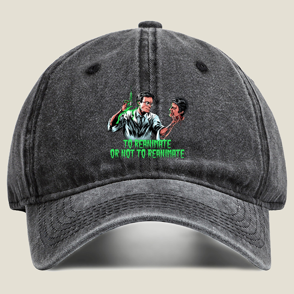 Frankenstein's Monster: To Reanimate or Not to Reanimate - Washed Denim - Baseball Cap