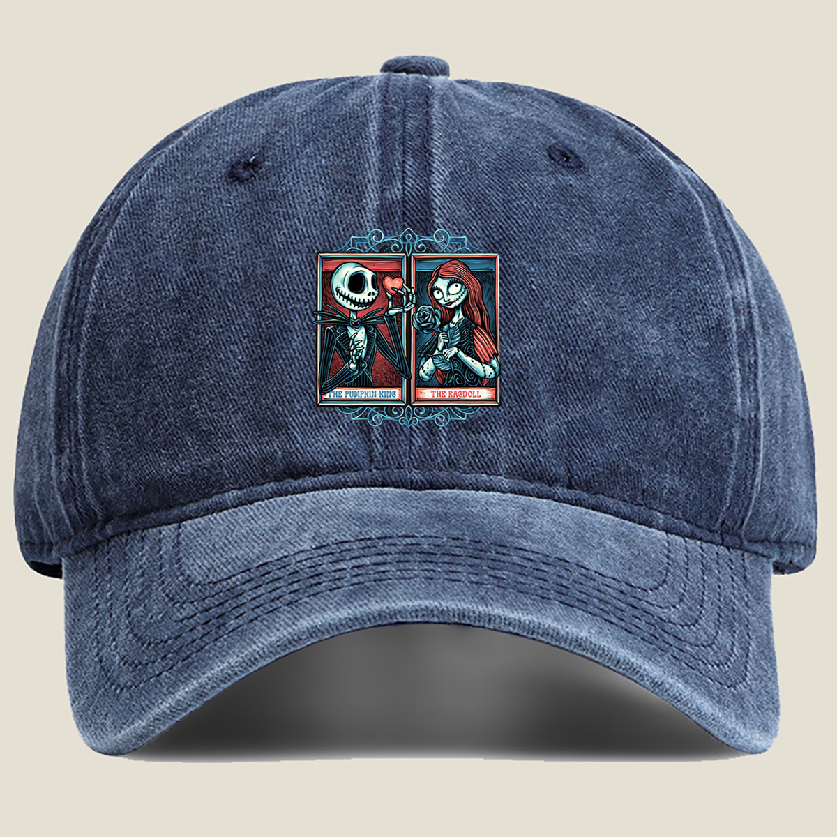 The Pumpkin King and The Ragdoll - Washed Denim - Baseball Cap