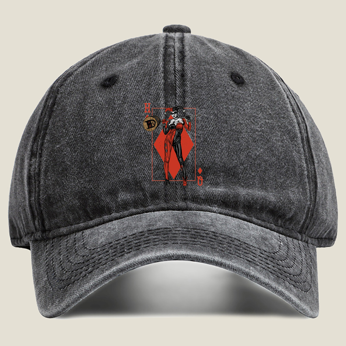 Harley Quinn - Queen of Diamonds - Washed Denim - Baseball Cap