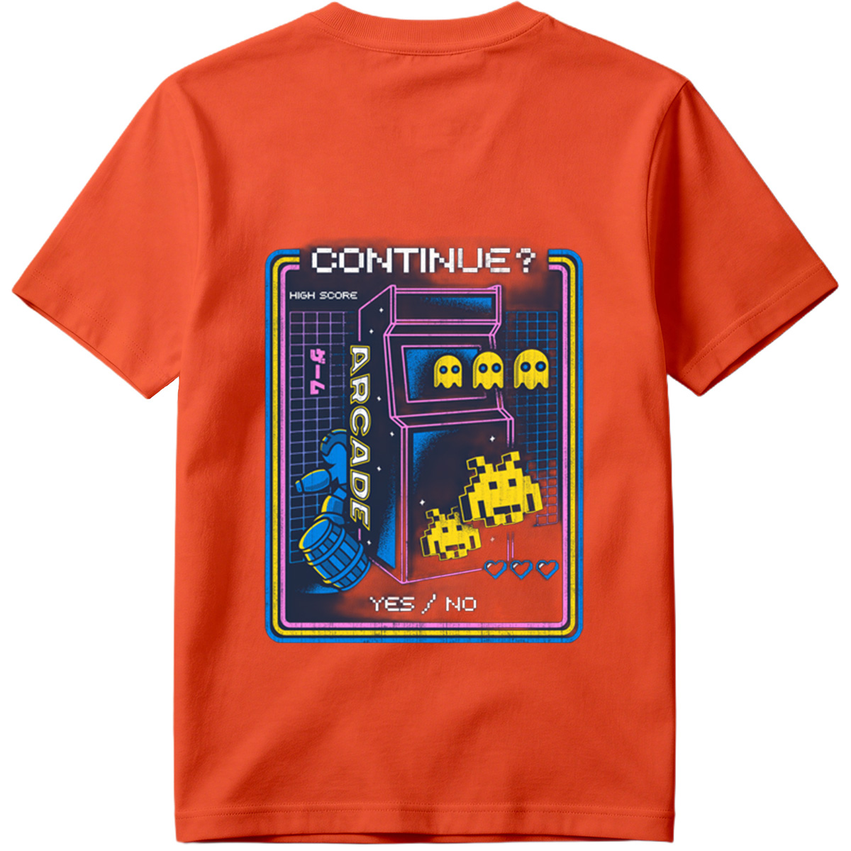 Pac-Man and Space Invaders Arcade Continue Screen - Tee
