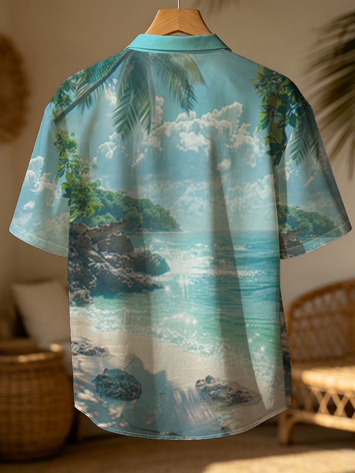 Tropical Beach with Palm Trees and Crystal Clear Water -  Shirt