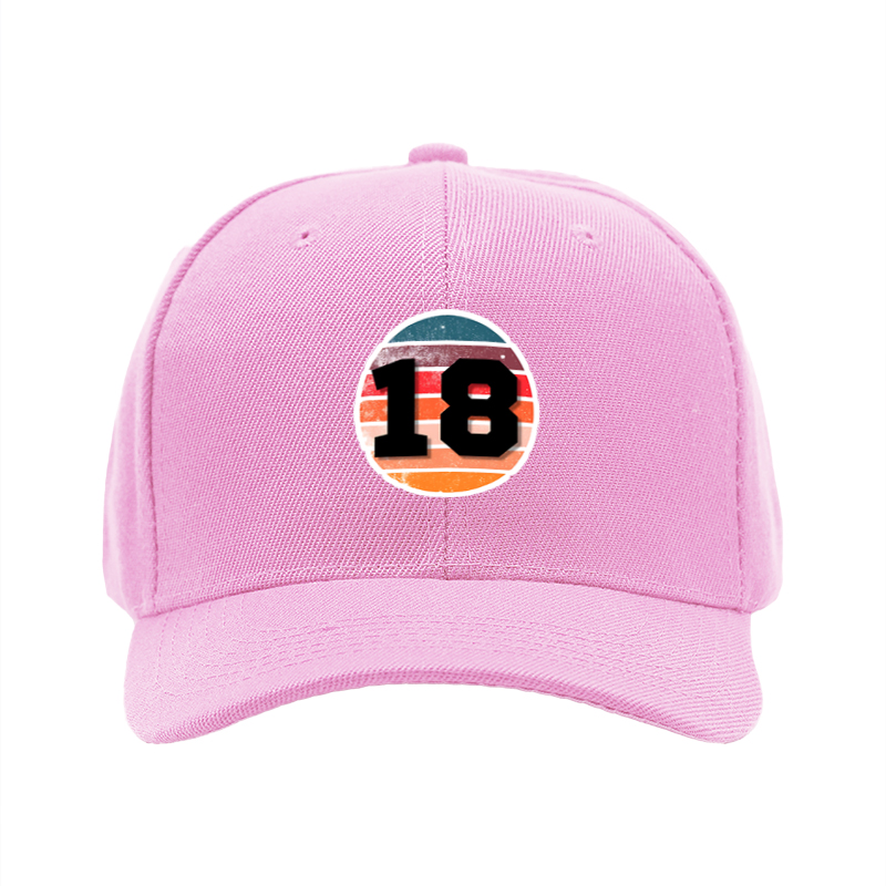 1pc New Baseball Cap with Number 18 Retro Stripe Print Unisex Adjustable Hat for Outdoor Activities and Casual Wear Adults Fashion Accessory