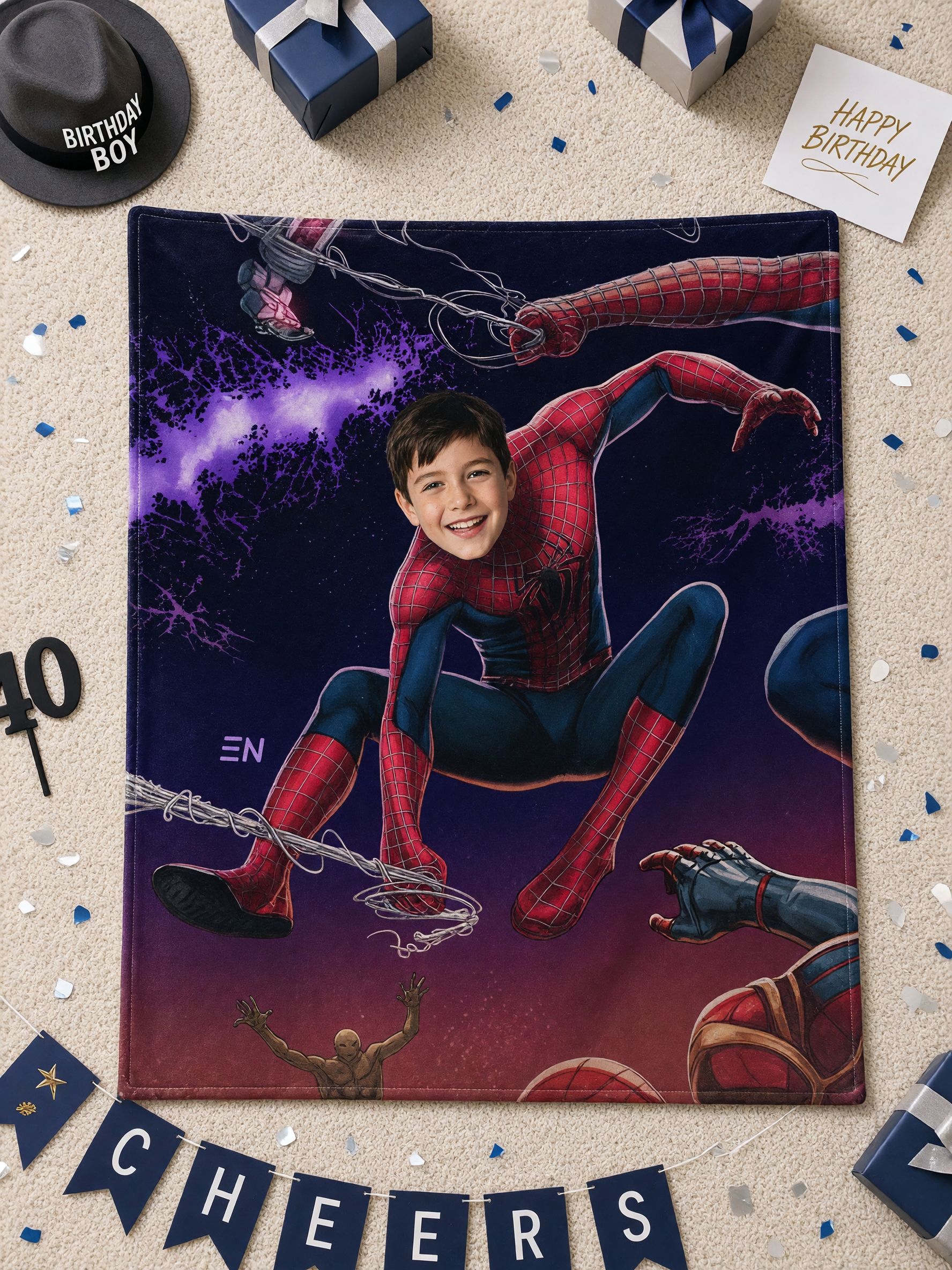 Custom Face Photo Superhero Fleece Blanket, Soft Flannel Throw for Kids and Adults, Ideal Personalized Birthday Gift