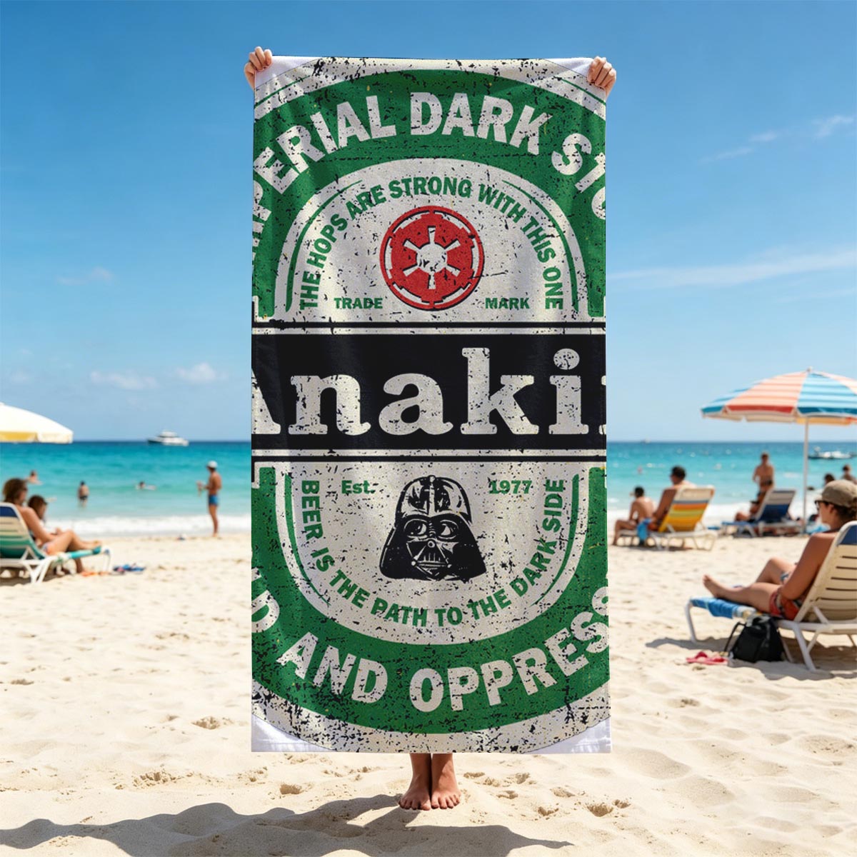Anakin Imperial Dark Stout: Star Wars-Themed Beer with Darth Vader and Empire Symbolism - Beach towels