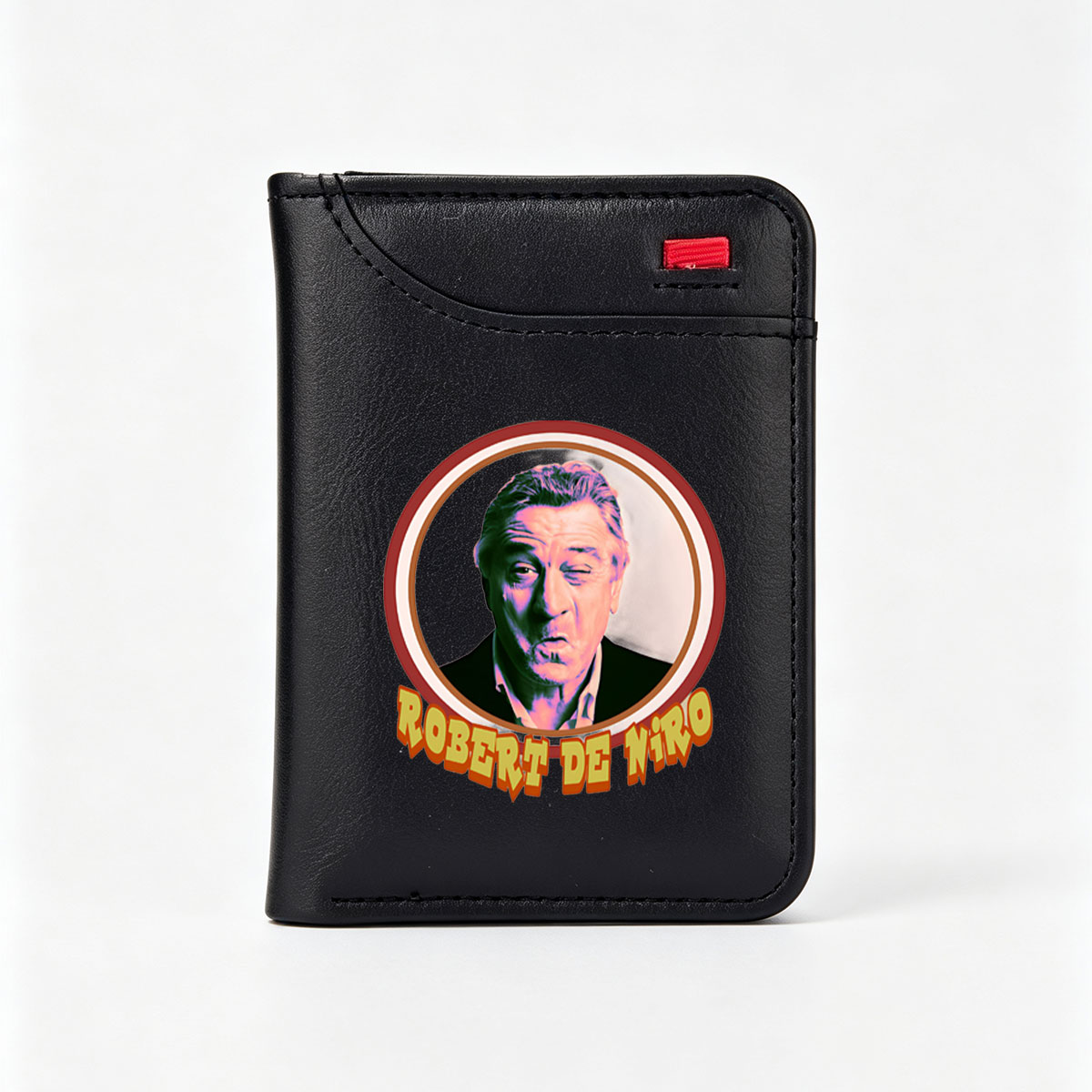 Robert De Niro Portrait in Circular Frame - Vertical Style Wallet