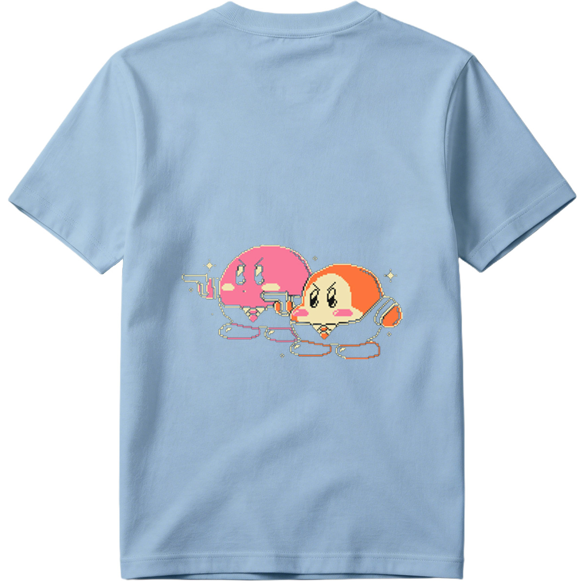 Kirby and Waddle Dee in Pixel Art Style - Tee