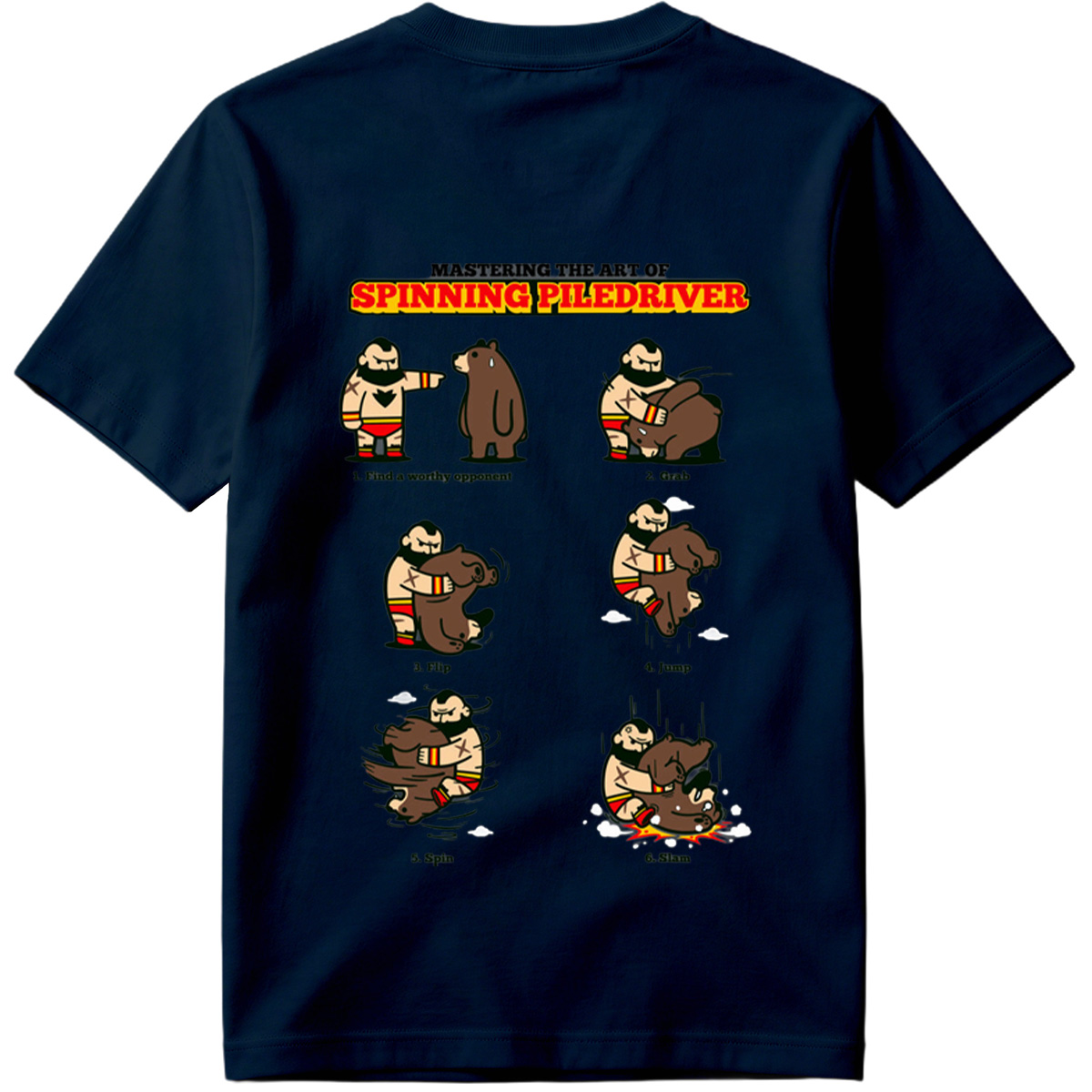 Mastering the Art of Spinning Piledriver: Wrestler vs Bear - Tee