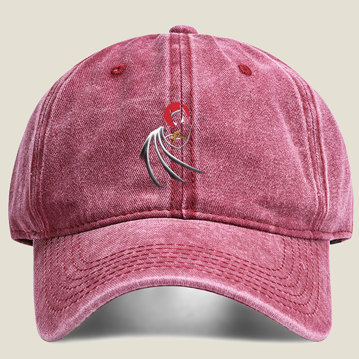 Batman Eating Ramen - Washed Denim - Baseball Cap