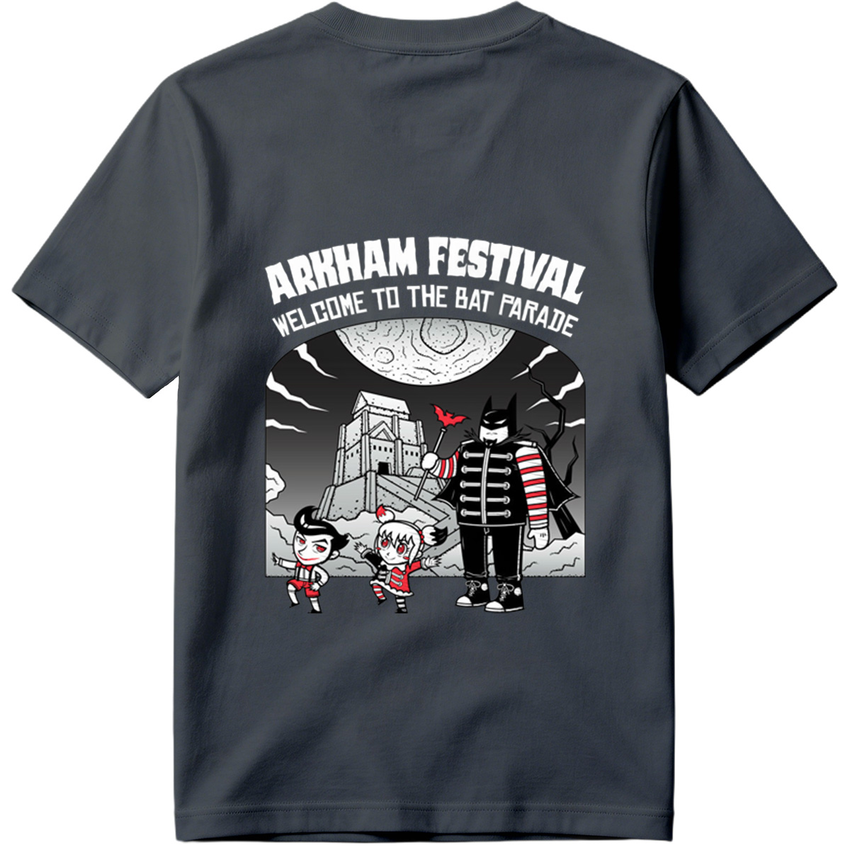 Arkham Festival: Batman, Harley Quinn, and The Joker in the Bat Parade - Tee