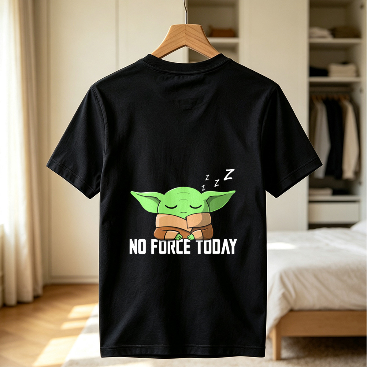 Baby Yoda Sleeping No Force Today - Tee