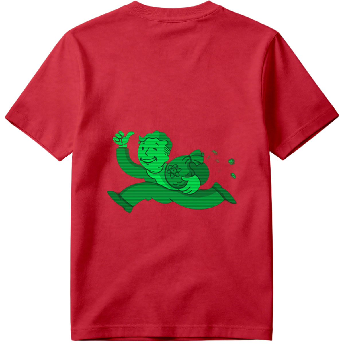 Vault Boy from Fallout Running with a Bag of Atoms - Tee