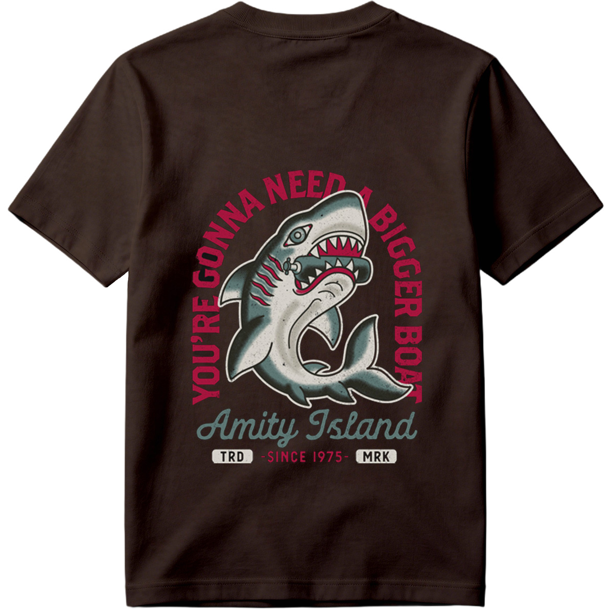 Jaws - Amity Island Shark Design - Tee