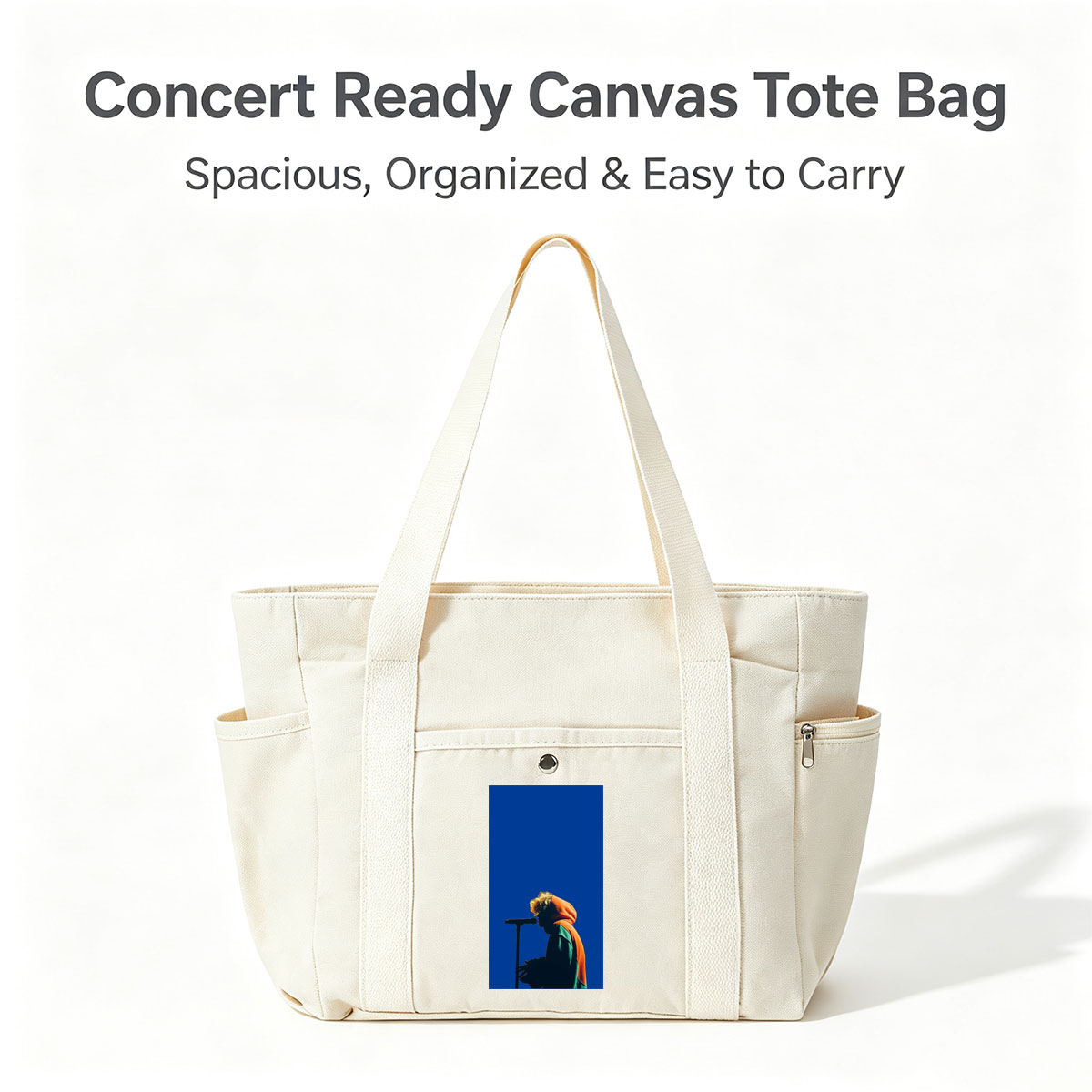 Troye Sivan Performing on Stage with Microphone Against Blue Background - Multi-pocket bags