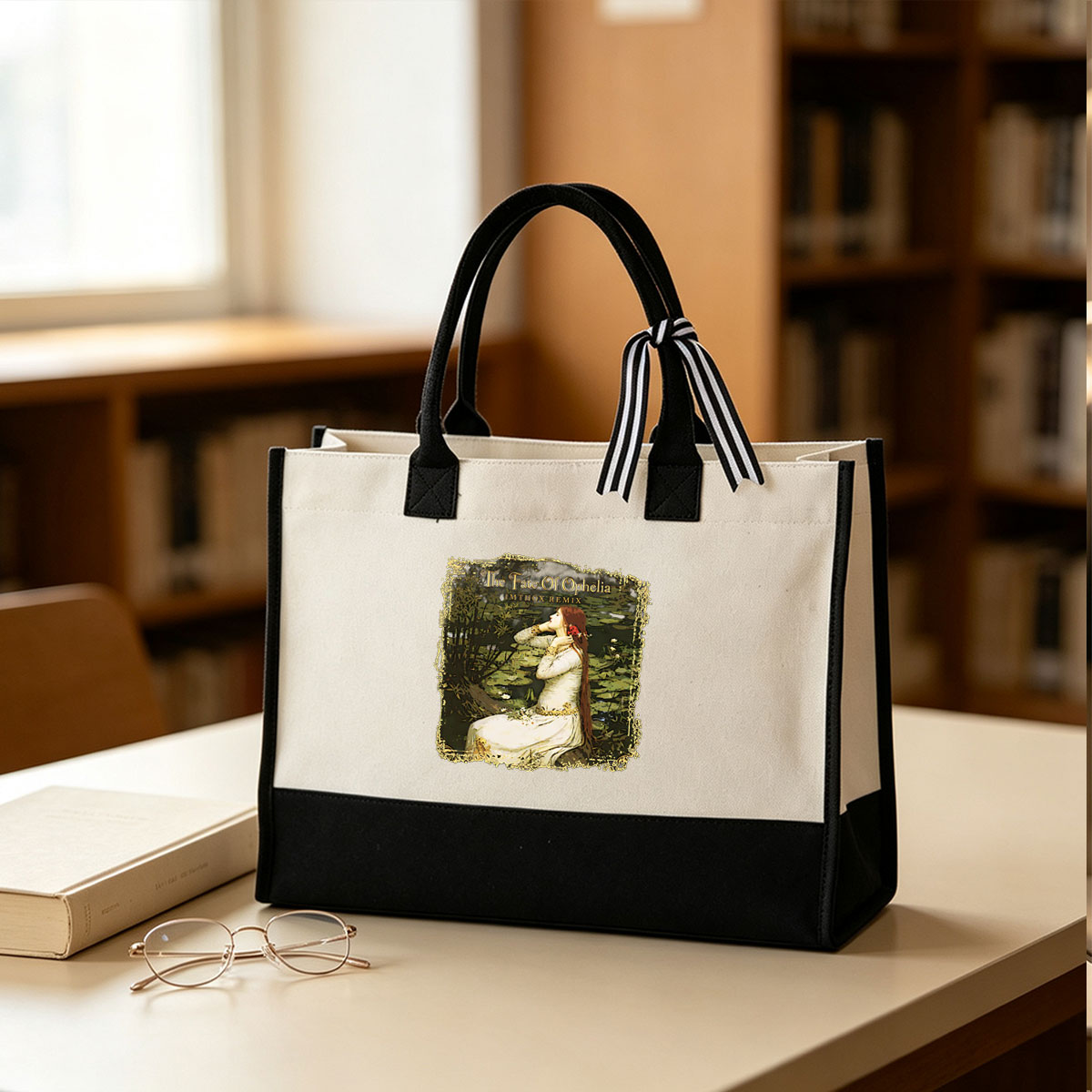 The Fate of Ophelia - IMTHOX Remix - Canvas patchwork gift tote bag