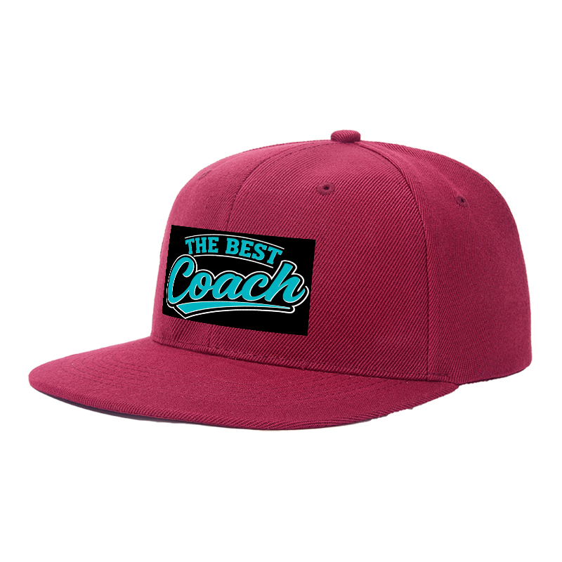 Flat Brim Baseball Cap The Best Coach Script Logo Streetwear Underground Skate Style Basketball Court Skatepark Urban Lifestyle Hat for Skateboarders Rappers Streetwear Enthusiasts