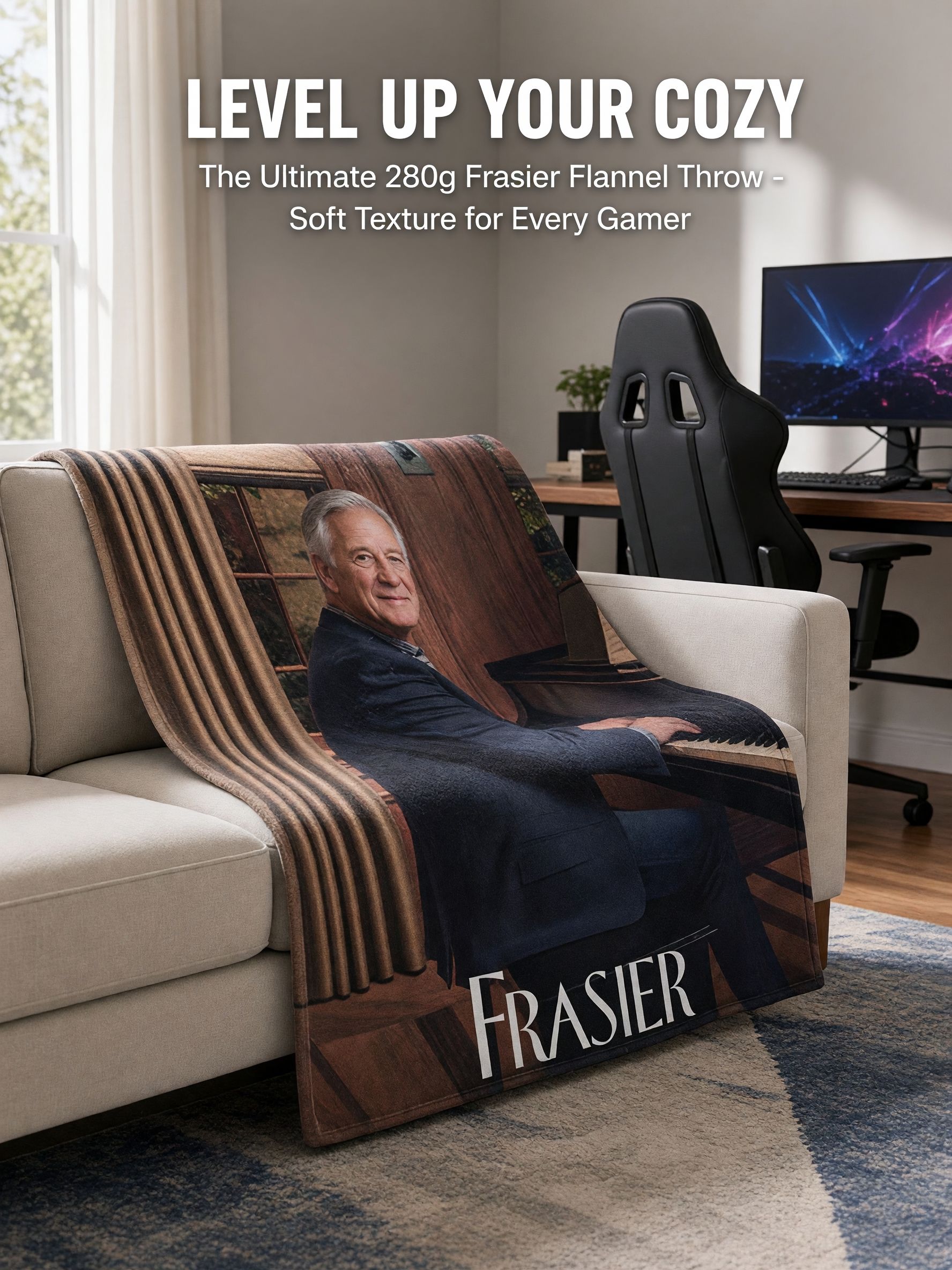 Custom Photo Portrait Flannel Fleece Blanket Ultra Soft Cozy Throw for Couch Bed Ideal Personalized Gift