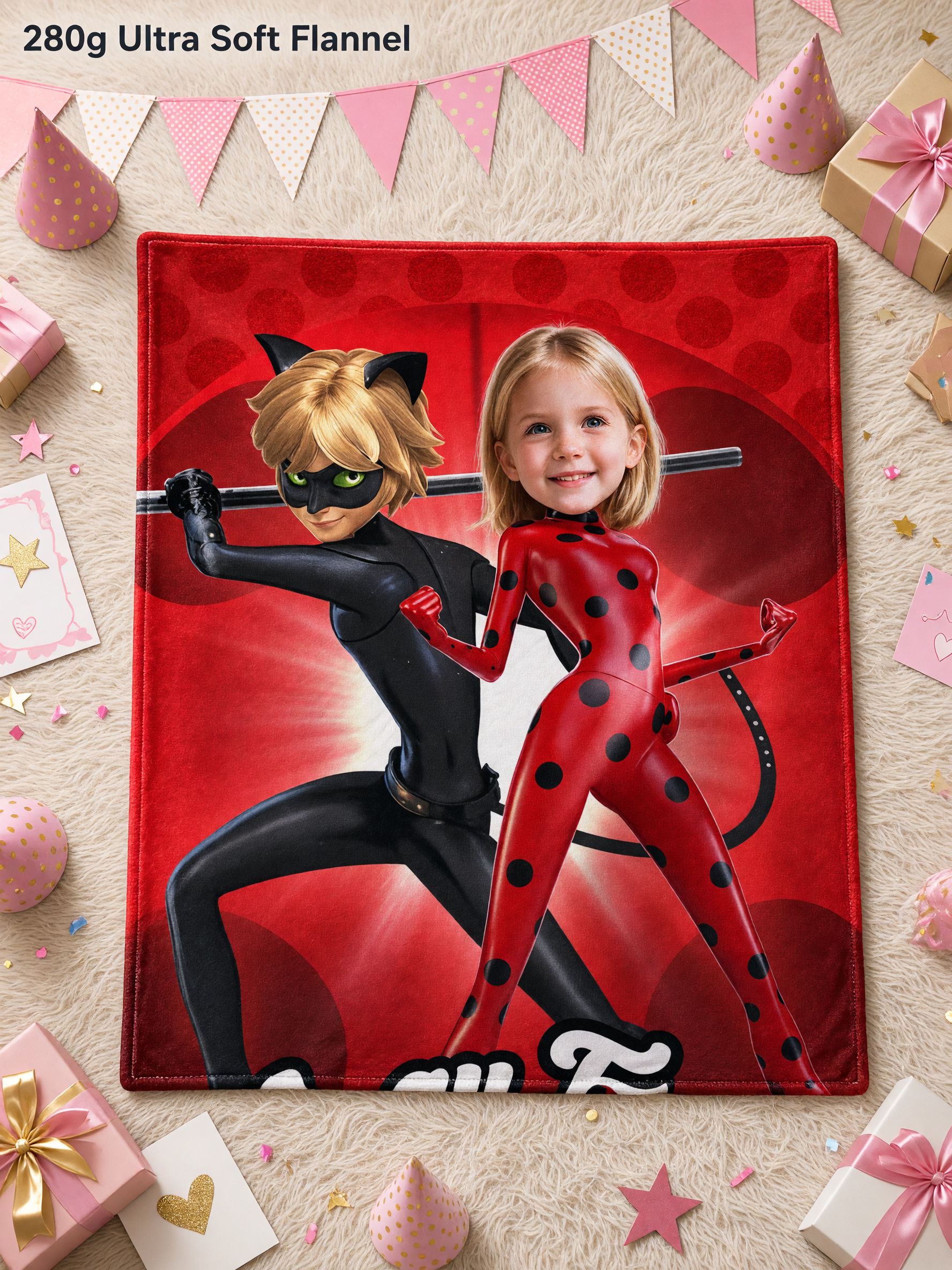 Custom Face Superhero Flannel Blanket Personalized Photo Throw Cozy Fleece Cover Ideal Personalized Gift