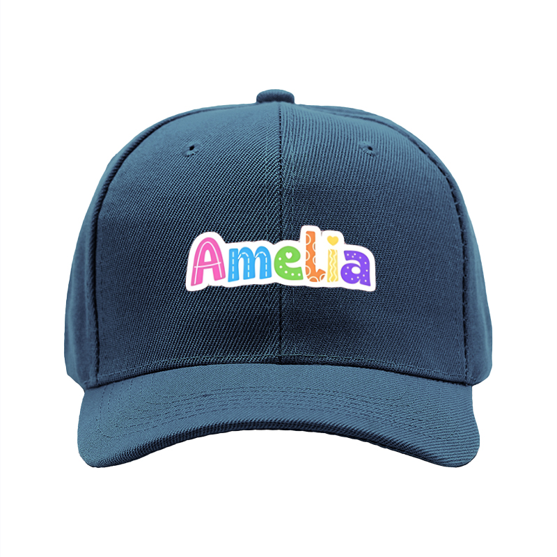 1pc New Baseball Cap with Colorful Amelia Letter Print Unisex Adjustable Hat for Outdoor Activities and Casual Wear Adults and Teens