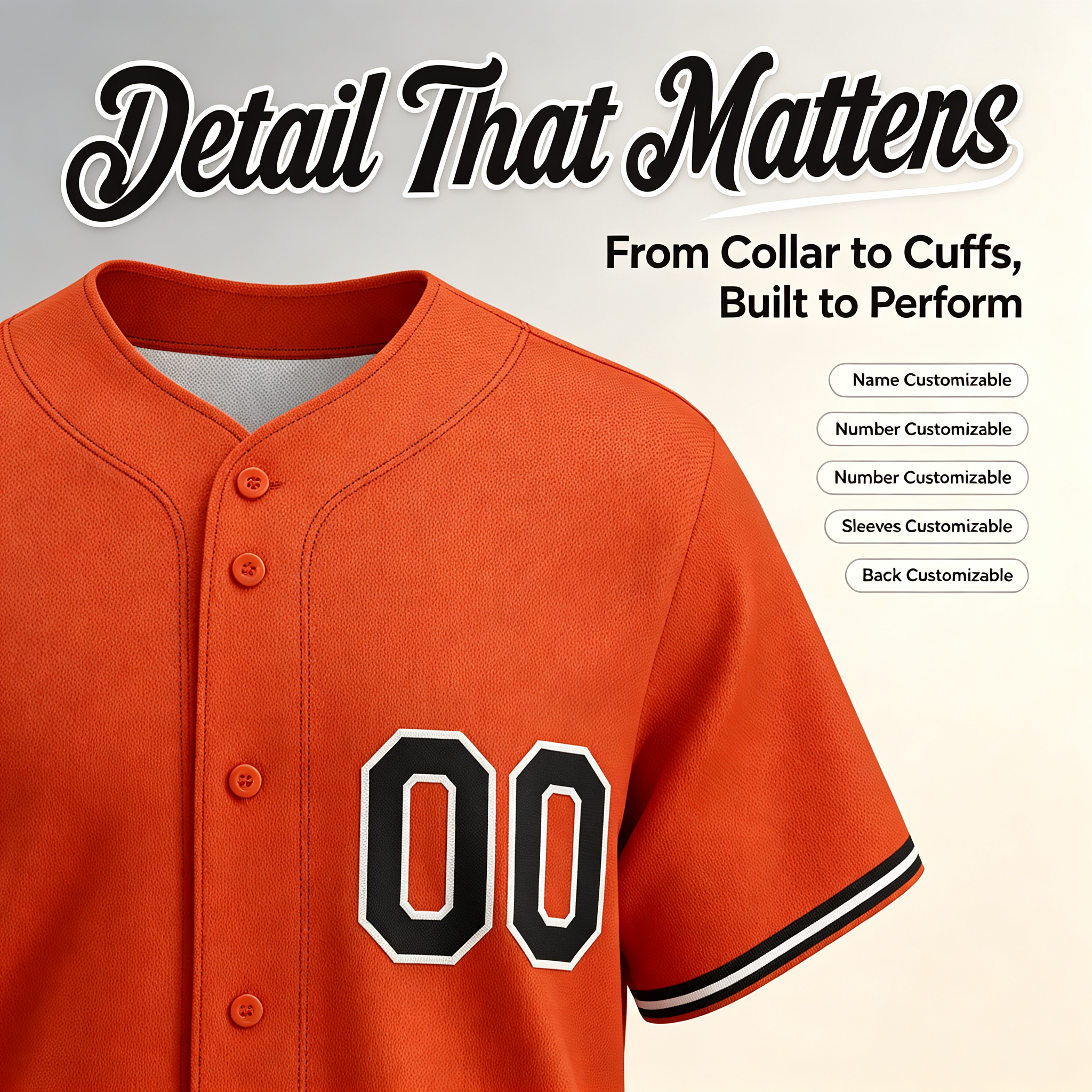 Custom Baltimore City Style Baseball Jersey Full Button Moisture Wicking Polyester For Men And Youth