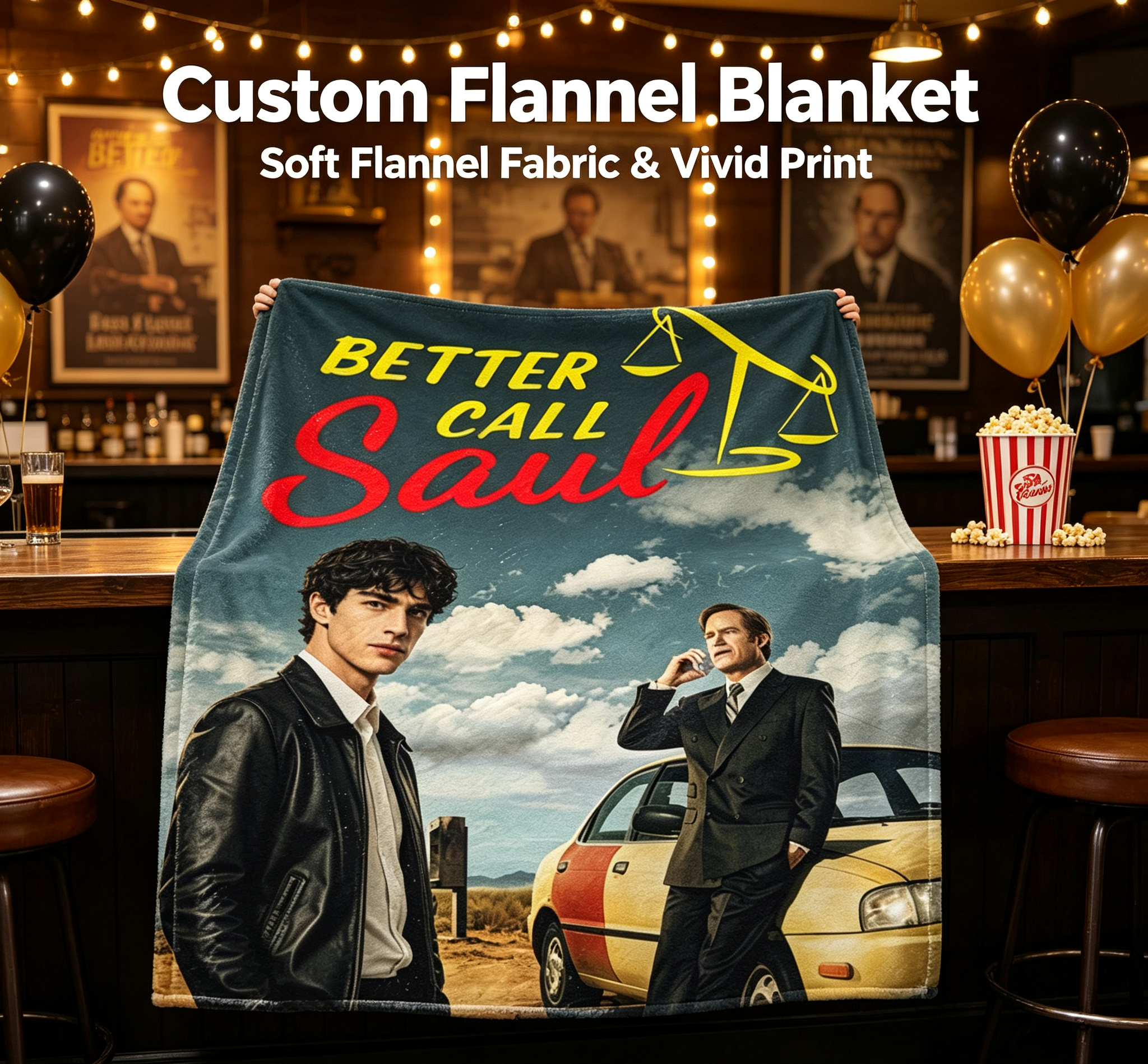 Custom Face Blanket Better Call Saul Flannel Blanket for Fans of the TV Series – Perfect Gift for Cozy Nights and Fan Gatherings