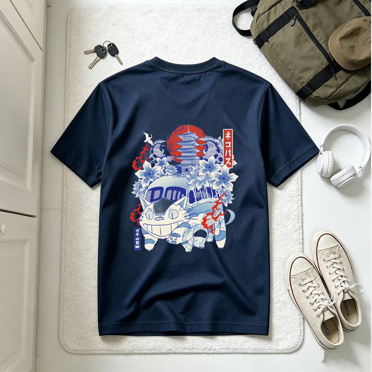 Neko Pass: Catbus and Cherry Blossoms - Tee