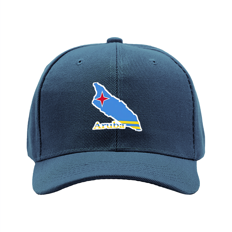 1pc New Baseball Cap with Aruba Map and Flag Print Unisex Adjustable Hat for Outdoor Travel and Casual Wear Adults and Teens