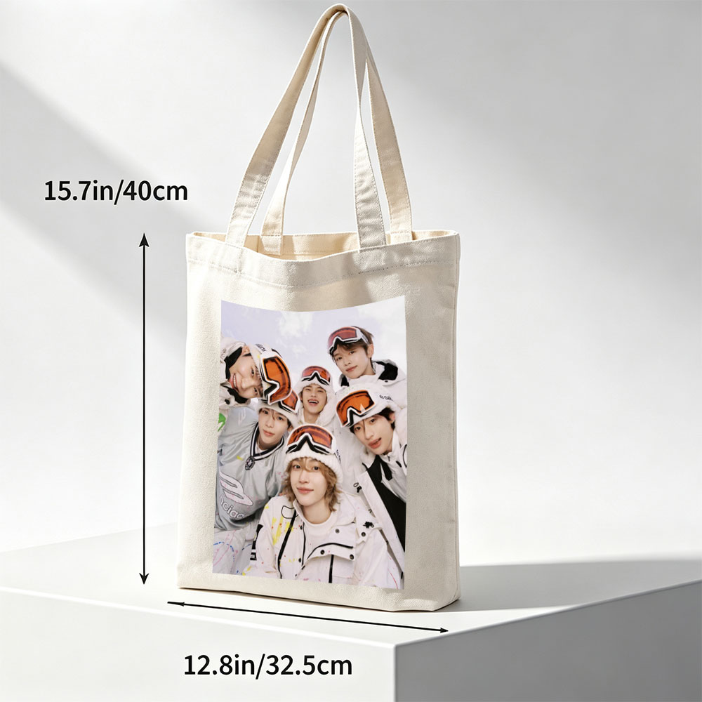 NCT Dream Skiing Adventure in Winter Wonderland Group Photo - Canvas tote bags