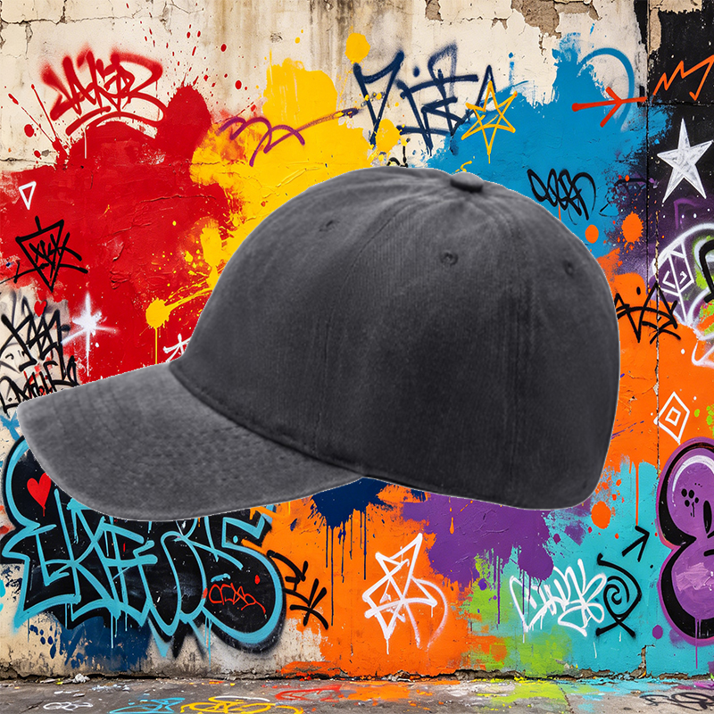 Unisex Classic Washed Cap with Colorful Apple & 