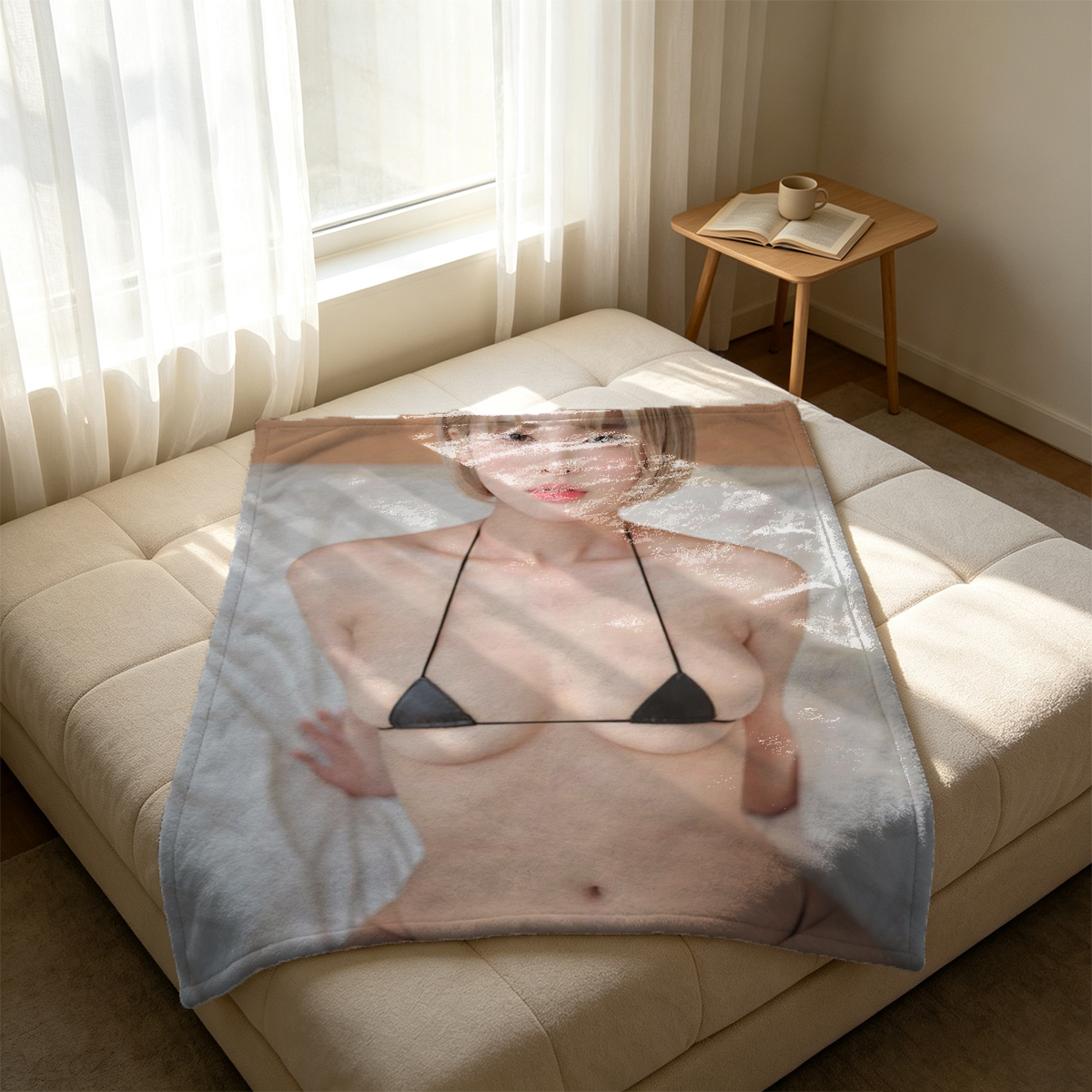 Barbara Palvin topless in the lake - Blanket
