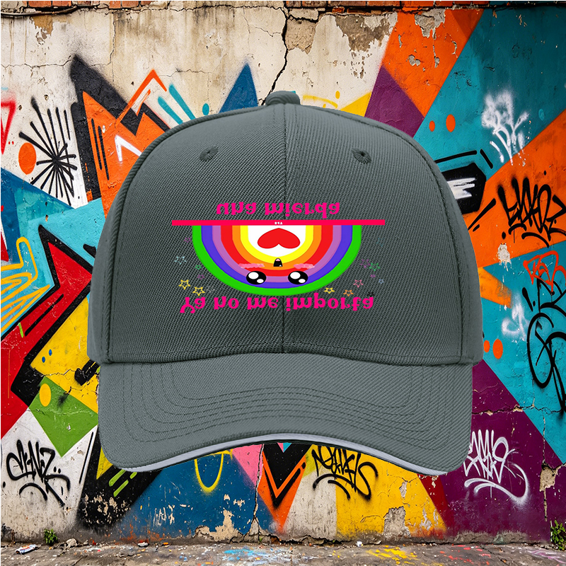 Unisex Classic Sandwich Hat with Rainbow Kawaii Design and 