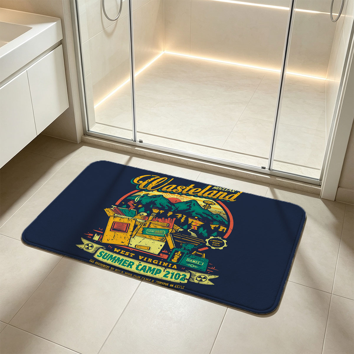 Nuclear Wasteland: West Virginia Summer Camp 2102 – Post-Apocalyptic Camping Adventure - Flannel floor mat