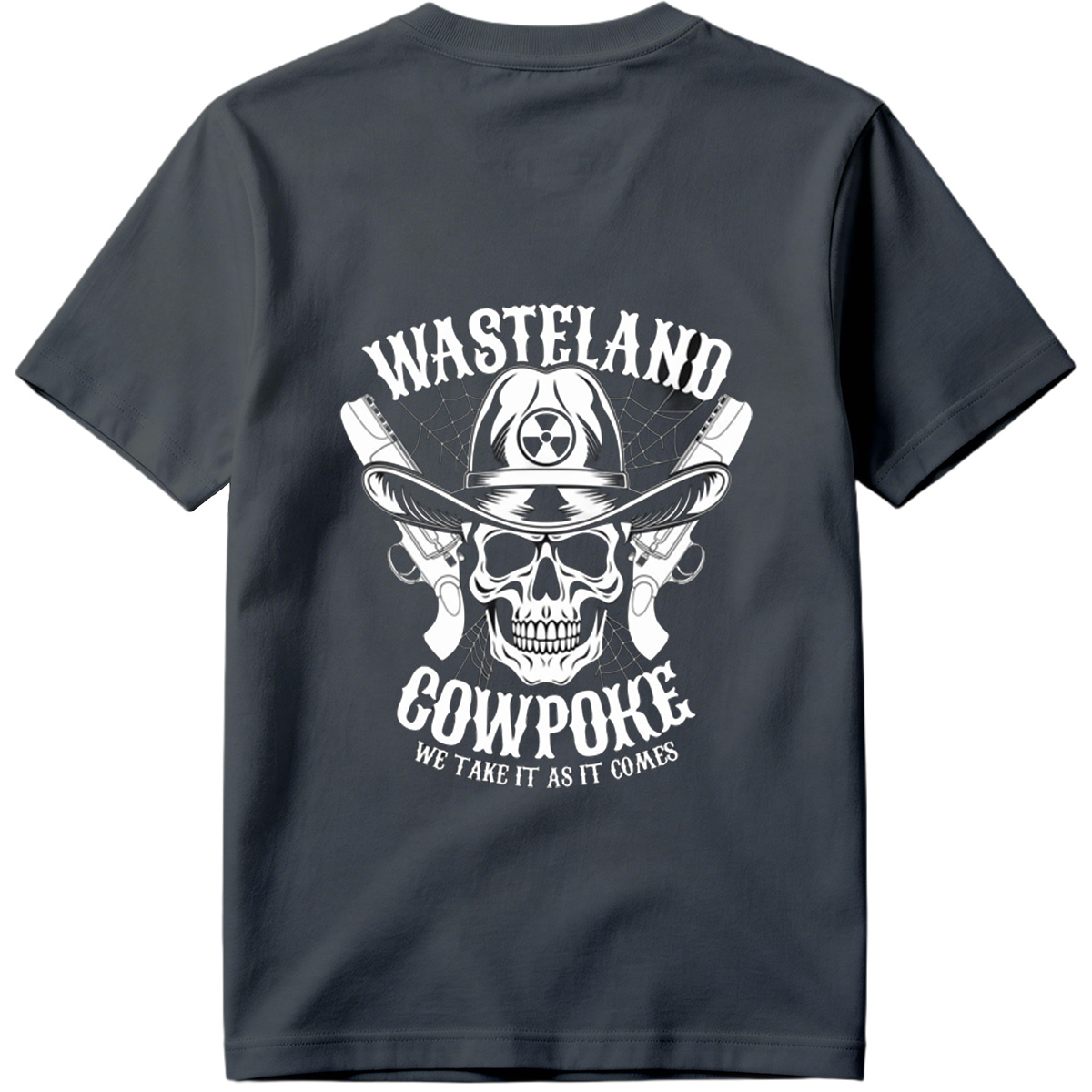Wasteland Cowpoke: Skull with Cowboy Hat and Revolvers - Tee