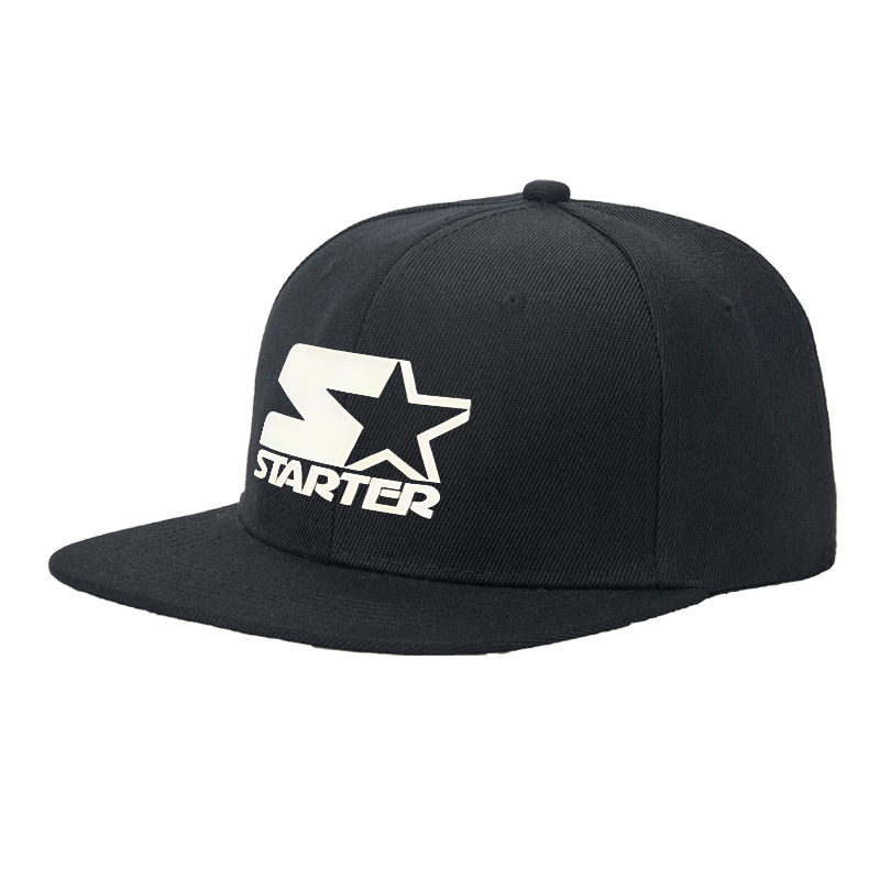 Flat Brim Baseball Cap Starter Star Logo Print Streetwear Underground Skate Style Basketball Court Urban Skate Park Fit for Skaters Rappers Streetwear Enthusiasts