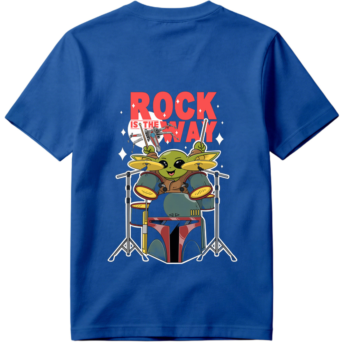 Baby Yoda Playing Drums Rock Is The Way - Tee