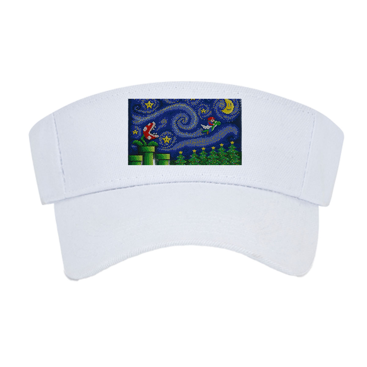 Mario and Yoshi in Starry Night with Bowser and Pipe Scene -  Visor cap