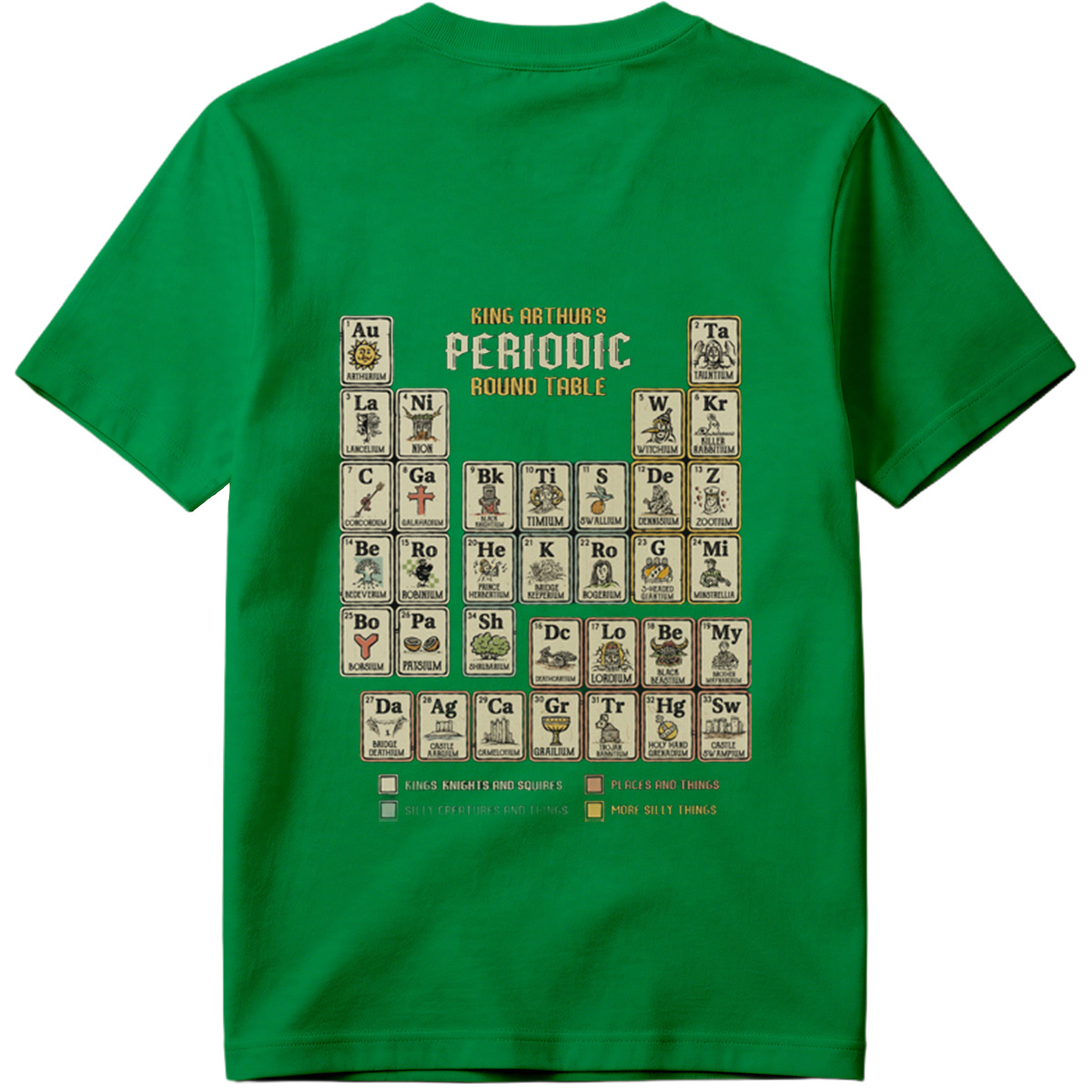 King Arthur's Periodic Round Table: A Fantasy Elemental Chart - Tee