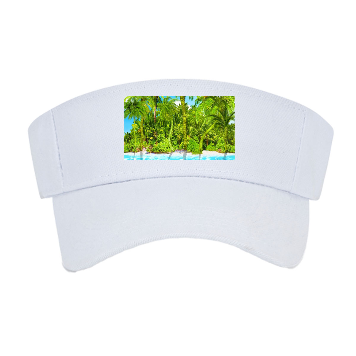 Tropical Paradise with Palm Trees and Crystal Clear Water -  Visor cap